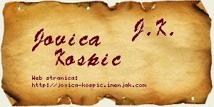 Jovica Košpić vizit kartica